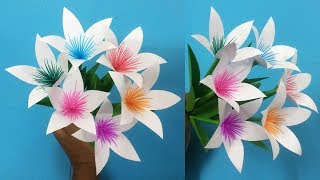 How to Make Easy Paper Flower - Making Paper Flowers Step by Step - DIY Paper Crafts