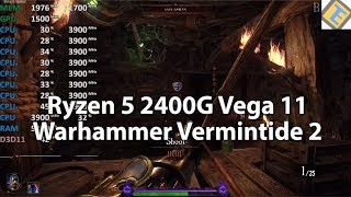 Warhammer Vermintide 2 Ryzen 5 2400G Vega 11 gpu@1500Mhz DDR4-3400 Gameplay Benchmark Test