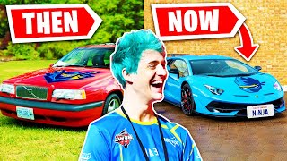 Fortnite YouTubers Cars Then and Now (Ninja, Tfue & more)