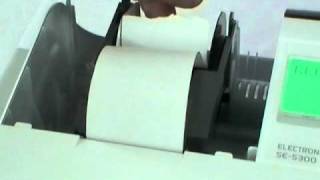 Casio SE-S300 how to change the journal paper roll and take up plastic spool