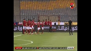 احماء لاعبى الاهلى قبل مواجهه سموحة بكأس مصر