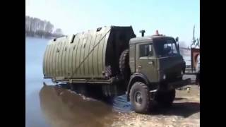 Аварии и ДТП . Так строят переправу из понтонов !