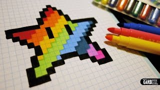 Handmade Pixel Art - How To Draw a Kawaii Rainbow Star #pixelart