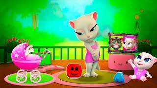 Моя Говорящая Анджела #5   Появились котята Ангелина и Карамелька  Мультик про кошечку #УШАСТИК KIDS