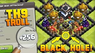 Clash of Clans | BEST TH9 Black Hole Troll Base in 2017 | FUNNY LOWER LEAGUE NOOB TROLLING!! [CoC]