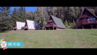 Domki nad jeziorem - Biały Bór - z lotu ptaka