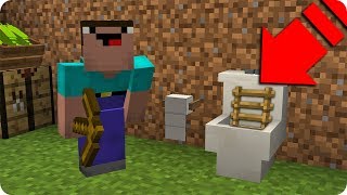 NOOB ENCUENTRA UN PASADIZO SECRETO EN EL RETRETE EN MINECRAFT ?