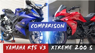 2019 YAMAHA R15 V3 VS 2019 HERO XTREME 200 S | R15 V3 VS XTREME 200 S COMPARISON | K2K MOTOVLOGS