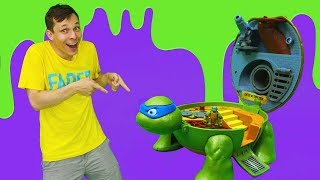 Черепашки НИНДЗЯ - распаковка микробазы Лео. Игрушки для мальчиков