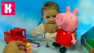 Свинка Пеппа гигант / Пожарная машина мисс Крольчихи / Обзор игрушек