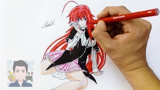 Dibujando a Rias Gremory de High School DxD / Speed Drawing Rias Gremory