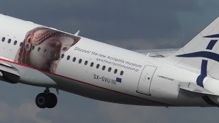 Aegean Airlines (Discover the new Acropolis Museum Livery) Airbus A320-232 SX-DVU takeoff Berlin