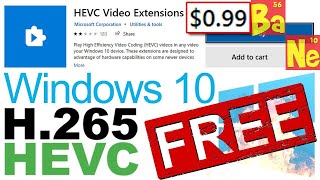 How to download Windows 10 HEVC H.265 Video Codec for FREE. Don't buy!