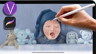 ✨ Как нарисовать портрет по фото в Procreate на iPad | portrait of a newborn | Digital art
