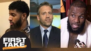 Max reacts to Paul George, LeBron James questioning officiating | First Take | ESPN
