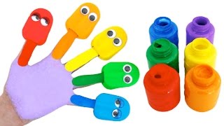 Body Painting Learning Colors Video for Children Finger Family Nursery Rhymes * RainbowLearning