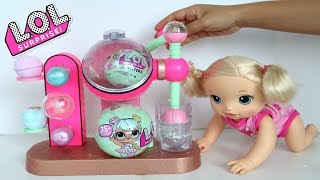 LOL nova Maquina de fazer Ovo Surpresa abrindo Boneca LOL com Baby Alive minha Boneca!!! Incrivel