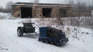 Свежий обзор Мотобуксировщика Бурлак 15л.с. доработка в гараже