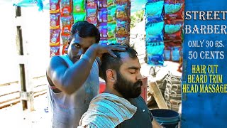 Intense Head massage only in 50 cent - Street barber ASMR