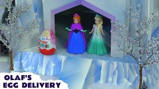 Kinder Surprise Eggs delivered by Disney Frozen Elsa and Anna and Olaf