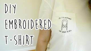 DIY Embroidered Wednesday Addams T-Shirt | LDP
