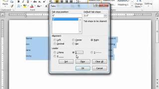 Word 2010 Tutorial Using the Tabs Dialog Box Microsoft Training Lesson 11.2