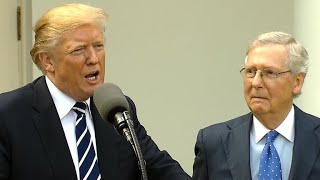 President Trump takes questions with Sen. McConnell