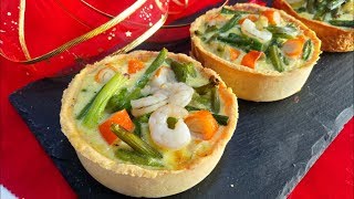 QUICHE DE  GAMBAS Y VERDURAS SALTEADAS