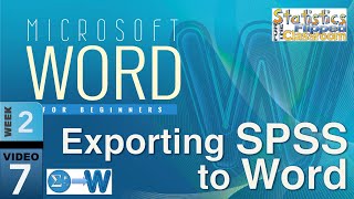 Exporting SPSS Output to Microsoft Word – SPSS for Beginners (2-7)