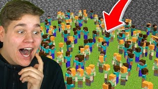ICH habe 100 KINDER in einem BEDROCK Würfel gefangen ?