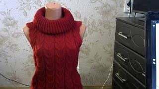 Свитер с воротником хомут .Часть 4 Как связать воротник хомут. #мастеркалсс #  #knitting #лучшее #мк