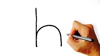 Very Easy! How to Turn h into a Cartoon Helicopter. Art on Paper for Kids