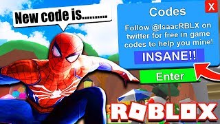 *NEW* SPIDERMAN REVEALS *BEST* MINING SIMULATOR CODES 2018 |Roblox