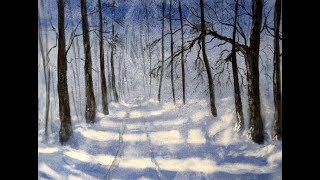 Как  Создать Свет, блики на снегу. Интересная техника. How to create the glow, sunlit.
