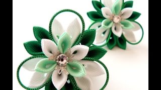 КАНЗАШИ - Резинки из Лент своими руками - 2019 / Kanzashi - Elastic bands of Lent with their hands