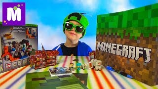 Майнкрафт большая коробка с сюрпризами и игрушками Minecraft