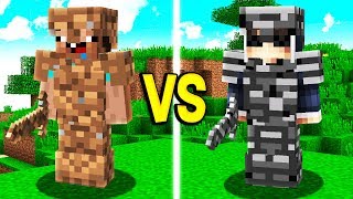 DIRT ARMOR vs BEDROCK ARMOR IN MINECRAFT!!