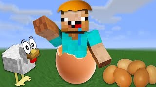 НУБ ВЫЛУПИЛСЯ ИЗ ЯЙЦА В МАЙНКРАФТ! МИНИ-ИГРЫ | КАК ВЫЖИТЬ НУБУ? ТРОЛЛИНГ В MINECRAFT МУЛЬТИК