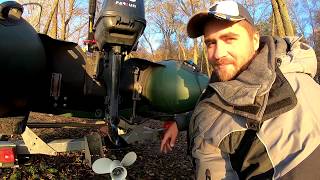 Крепление эхолота  Lowrance 7Ti и датчика Total Scan на лодке ПВХ.