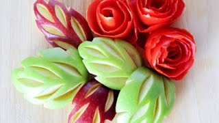 Apple Carvings Украшения из фруктов. Карвинг из яблок Очень красивый десерт! Decorations from fruits