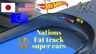 Hot Wheels fat track super curve nations super cars epic drift tournament race
