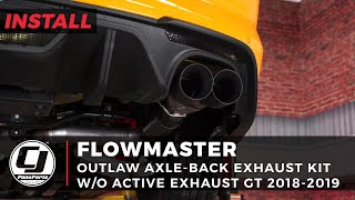 2018-2020 Mustang GT Install: Flowmaster 3" Stainless Steel Outlaw Axle-Back Exhaust w/4" Quad Tips