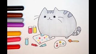 Как нарисовать кота Пушина (Pusheen) художника. How to draw a cat Pusheen artist