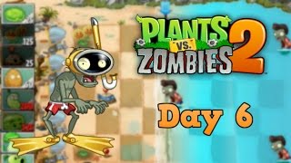 Plants vs Zombies 2 | Big Wave Beach Day 6 | Walkthrough