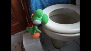 YOSHI POOPS ON THE TOILET ALL BY HIMSELF!!