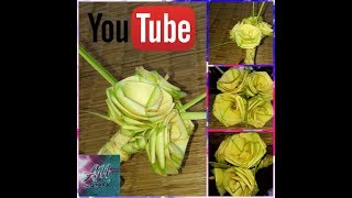 How to make palm rose (coconut tree leaves)