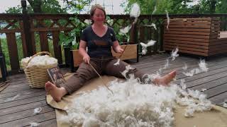 Willowing wool