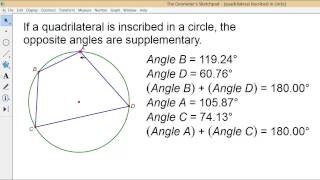 Quadrilateral inscribed in a circle