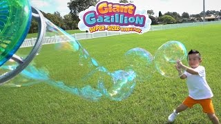 Make GIANT BUBBLES With Gazillion Power Wand And Bubble Mill Super-Sized Bubble Fun With Ckn Toys