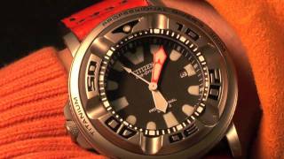 Citizen BJ8040-01E Titanium Eco-Drive 300m Mixed-Gas Diving Watch - Ecozilla
